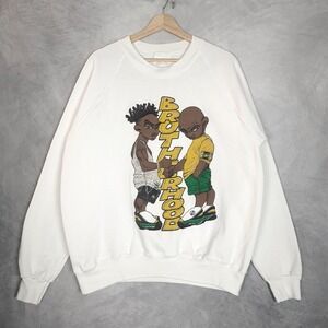 Vintage 90s Brotherhood Sweatshirt Mens XL Hip Hop Cross Colors Vibe Streetwear